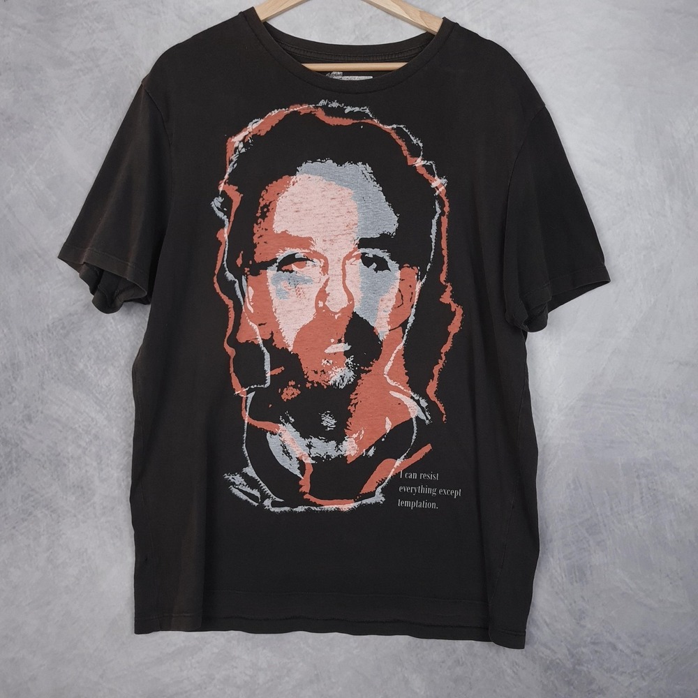 Zara Shirt Mens XL Black Oscar Wilde I can resist everything Relaxed Art Graphic